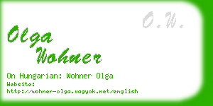 olga wohner business card